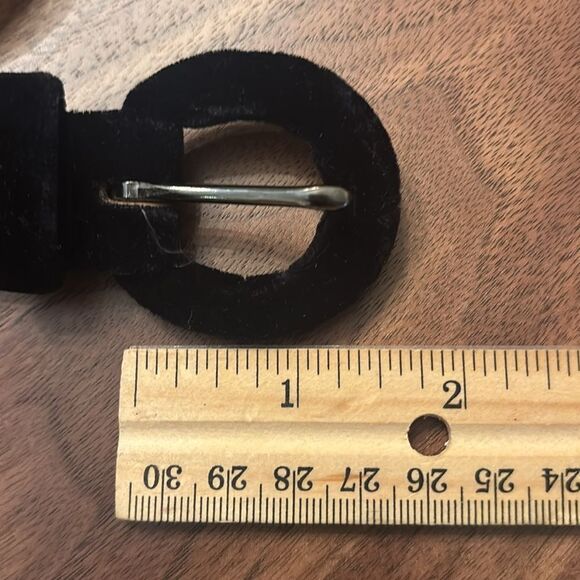 Talbots Black Velvet Velour Belt - M - Picture 2 of 5